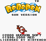Robopon Sun Version title screen for GameBoy Color